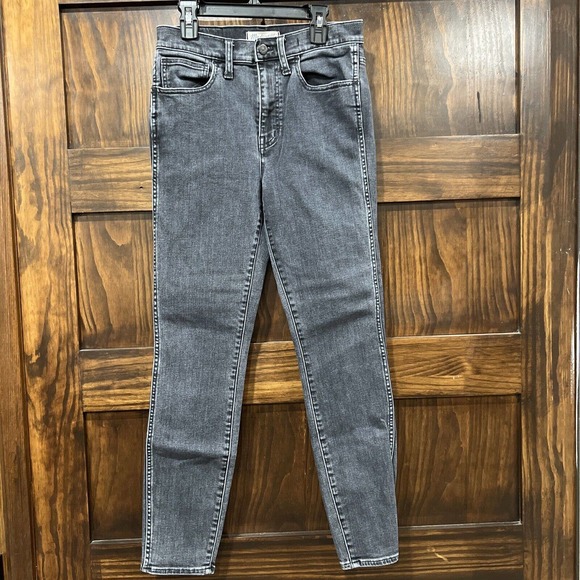 Madewell Pants Women 27‎ Black Denim High Rise Skinny Skinny Stretch - Picture 1 of 15